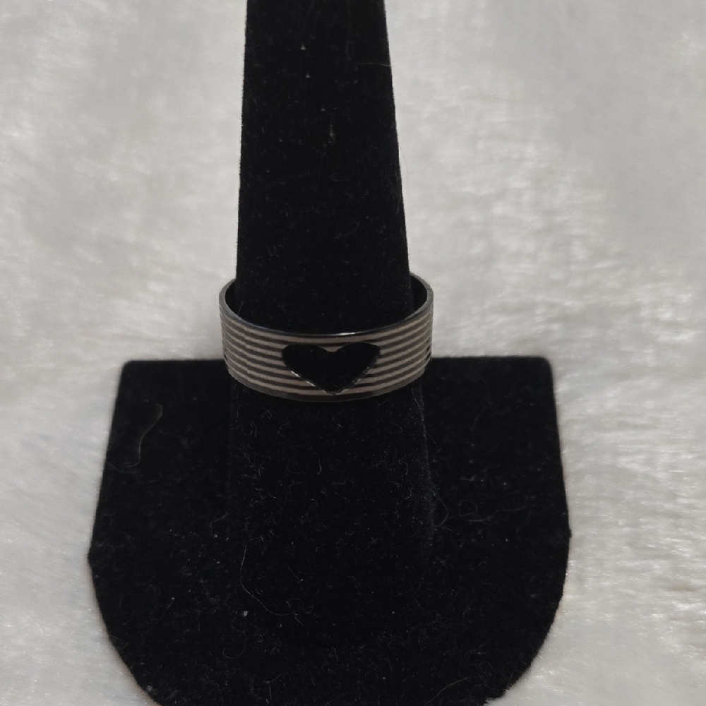 Silver Heart Ring,Size 10